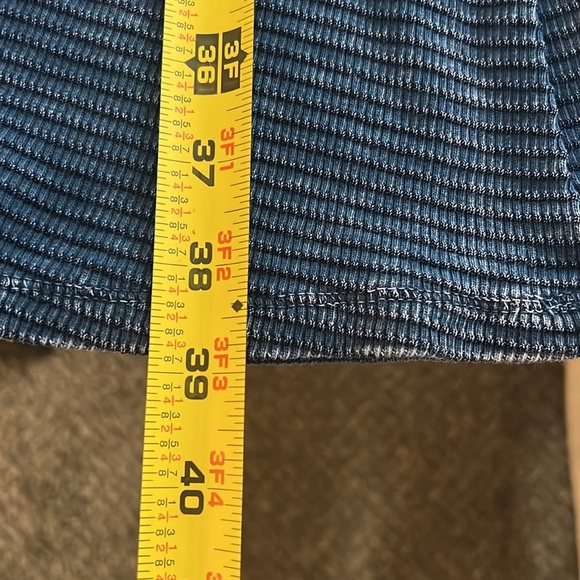 able the label Blue Waffle Knit Boho Faded T-Shirt Dress Size XL Embroidered - Picture 8 of 10